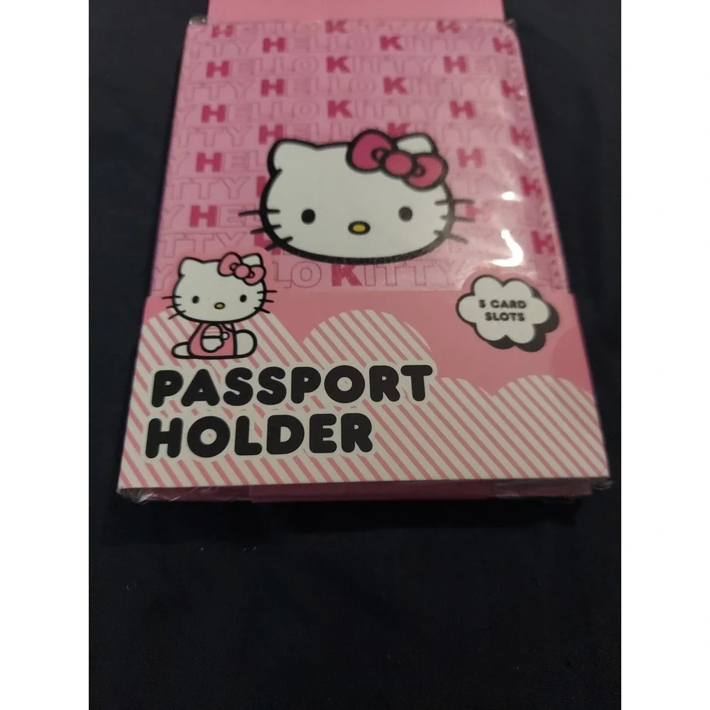 New Pink Sanrio Hello‎ Kitty Passport Holder Travel Wallet Luggage ID Document